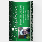 Klasse van 2022 Afstuderen Silver Confetti One Pho Spandoek (Verticaal)