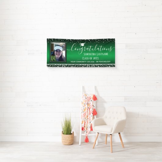 Klasse van 2022 Afstuderen Silver Confetti One Pho Spandoek (Insitu)