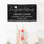 Klasse van 2022 Afstuderen zilveren Confetti banne Spandoek (Insitu)