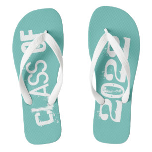 Klasse van 2022 Hoger Afstuderen Blauwgroen wit Teenslippers
