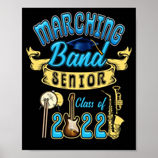 Klasse van 2022 Marching Band Senior Afstuderen Poster (Voorkant)