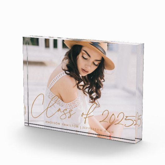 Klasse van 2022 Modern Gold Script-Afstuderen Fotoblokken (Rechts)
