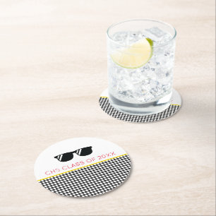 Klasse van 2023 Afstudeerder Cool School Initialen Ronde Kartonnen Onderzetter