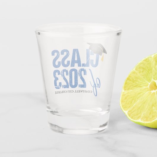 Klasse van 2023 Afstuderen aan aangepaste academie Shot Glas (Achterkant)