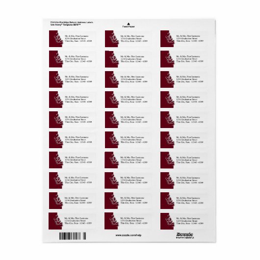 Klasse van 2023 Afstuderen Kleur bewerkbaar Etiket (Full Sheet)