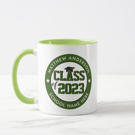 Klasse van 2023 Bosgroen Afstuderen Afstuderen Mok (Links)