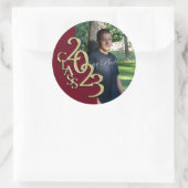 Klasse van 2023 Burgundy and Gold Afstuderen Class Ronde Sticker (Tas)