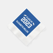 Klasse van 2023 Deep Blue en White Afstuderen Servet (Hoek)