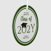 Klasse van 2023 Elegant Forest Green Afstuderen Ornament (voorkant)