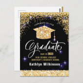 Klasse van 2023 Elegant modern Gold Glitter Sparkl Briefkaart (Voorkant / Achterkant)