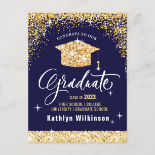Klasse van 2023 Elegant modern Gold Glitter Sparkl Briefkaart