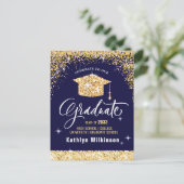Klasse van 2023 Elegant modern Gold Glitter Sparkl Briefkaart (Staand voorkant)