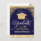 Klasse van 2023 Elegant modern Gold Glitter Sparkl Briefkaart (Voorkant / Achterkant)