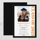 Klasse van 2023 Foto Afstuderen Invitation Kaart (Voorkant / Achterkant)