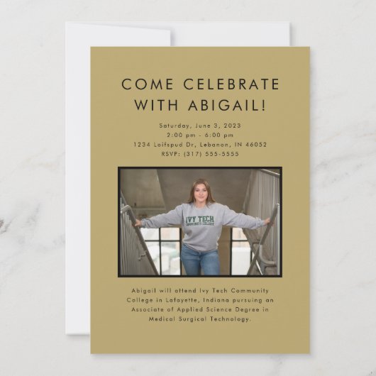 Klasse van 2023 Foto's Afstuderen Open House Aankondiging (Achterkant)