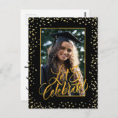 Klasse van 2023 Gold Confetti legant Afstuderen Briefkaart (Voorkant / Achterkant)