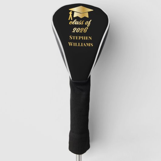 Klasse van 2023 Gold Monogram | Naam Golf Golfheadcover (Voorkant)