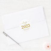 Klasse van 2023 Gold Script-Afstuderen Ronde Sticker (Envelop)