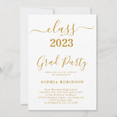 Klasse van 2023 Gold Script Graduation Party Kaart (Voorkant)