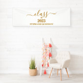 Klasse van 2023 Gold Script Minimalistisch Afstude Spandoek (Insitu)
