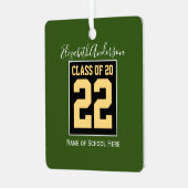 Klasse van 2023 Green Black & Gold Afstuderen Foto Metalen Ornament (Voorkant links)