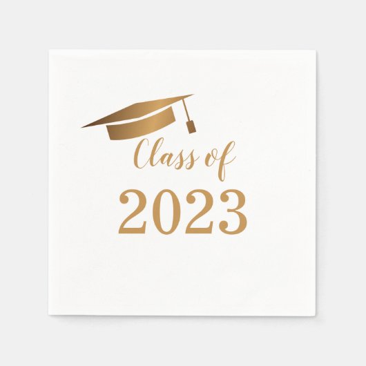 Klasse van 2023 Modern Gold Script-Afstuderen Servet (Voorkant)