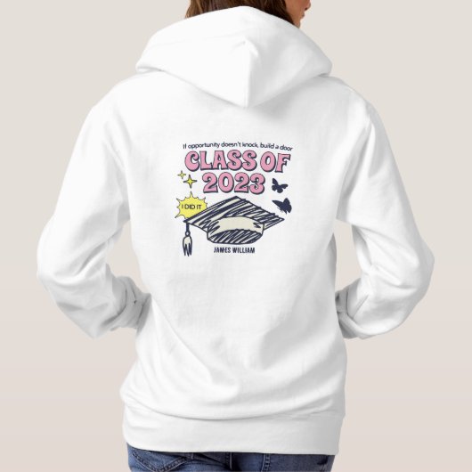 KLASSE VAN 2023 - pas het aan - voeg jouw naam toe Hoodie (Achterkant)