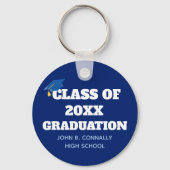 Klasse van 2023 Personalized School Blue Afstudere Sleutelhanger (Achterkant)