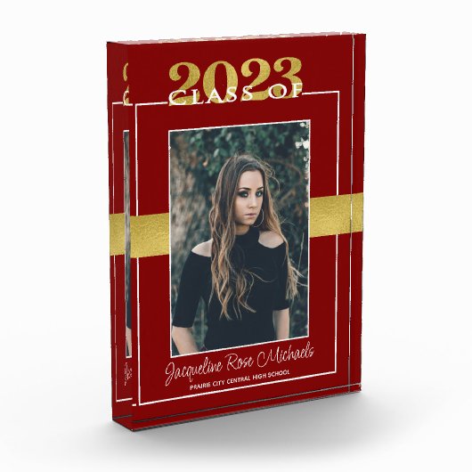 Klasse van 2023 Red and Gold Afstuderen Keepomwill Fotoblokken (Links)