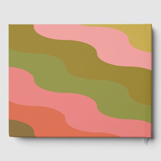 Klasse van 2023 Retro Groovy Roze en Groene Naam Gastenboek (Achterkant)