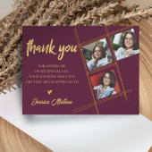 Klasse van 2023 Rood multi-foto Afstuderen Dank u Briefkaart