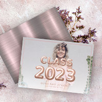 Klasse van 2023 Trendy Roos Gold Photo Afstuderen