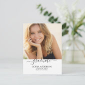 Klasse van 2023 White Photo Afstuderen Briefkaart (Staand voorkant)