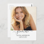 Klasse van 2023 White Photo Afstuderen Briefkaart (Voorkant / Achterkant)