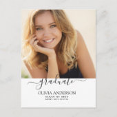 Klasse van 2023 White Photo Afstuderen Briefkaart (Voorkant)