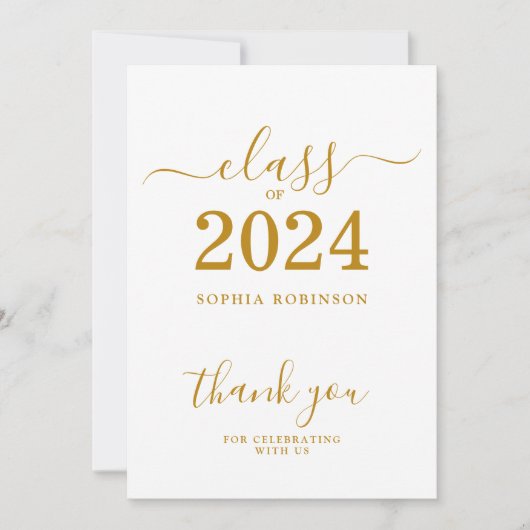 Klasse van 2024 Afstuderen bedankpas Bedankkaart (Voorkant)