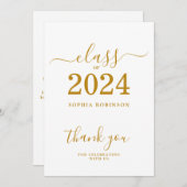Klasse van 2024 Afstuderen bedankpas Bedankkaart (Voorkant / Achterkant)