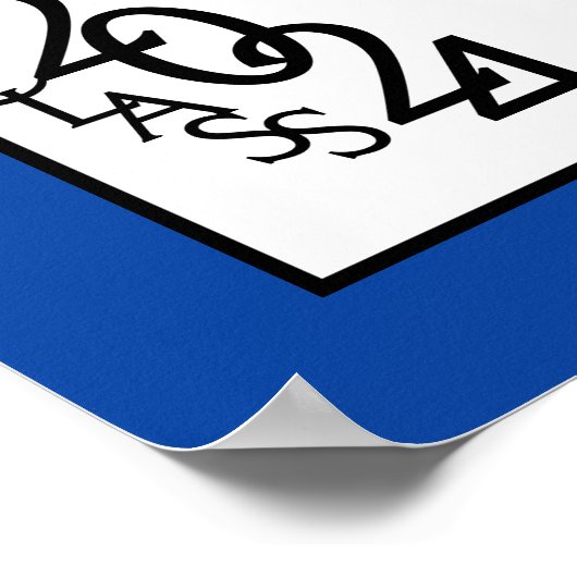 Klasse van 2024 Afstuderen Blue Autograph Keepsake Poster (Hoek)