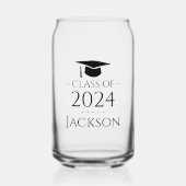 Klasse van 2024 Afstuderen Custom Blikvorm Glas (Voorkant)