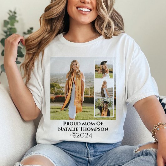 Klasse van 2024 Afstuderen Fotocollage Custom T-shirt