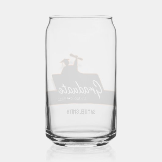Klasse van 2024 Afstuderen Script Scroll Custom Blikvorm Glas (Achterkant)
