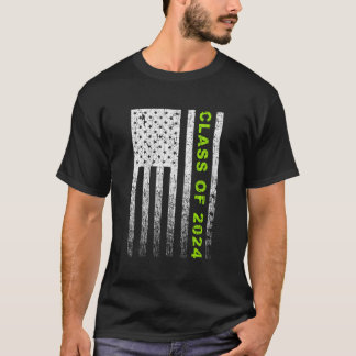 Klasse van 2024 -Amerikaanse vlag Hoger T-shirt
