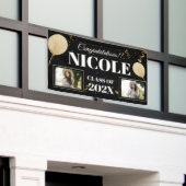 Klasse van 2024 Bold Font Balloon Photo Afstuderen Spandoek (Buitenkant Gebouw)