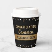 Klasse van 2024 Confetti  Afstuderen Papieren Bekers (Voorkant)