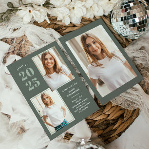 Klasse van 2024   Drie foto Moss Green Afstudeerde Kaart