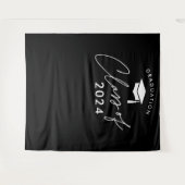 Klasse van 2024 Eenvoudig Afstuderen Wandkleed (Voorkant (horizontaal))