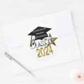 Klasse van 2024 gepersonaliseerde Afstuderen afdic Ronde Sticker (Envelop)