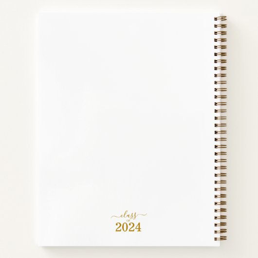 Klasse van 2024 Gold Script Afstuderen Gast Notitieboek (Achterkant)