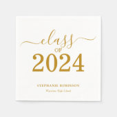 Klasse van 2024 Gold Script Afstuderen Servet (Voorkant)