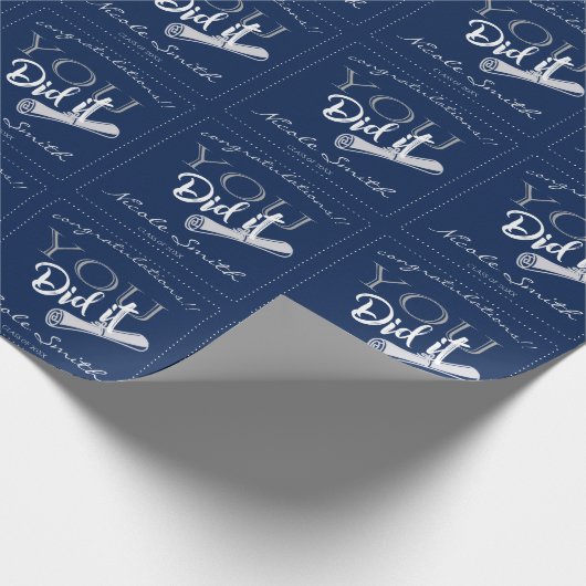 Klasse van 2024 je deed het blauw wit Afstuderen Cadeaupapier (Hoek)